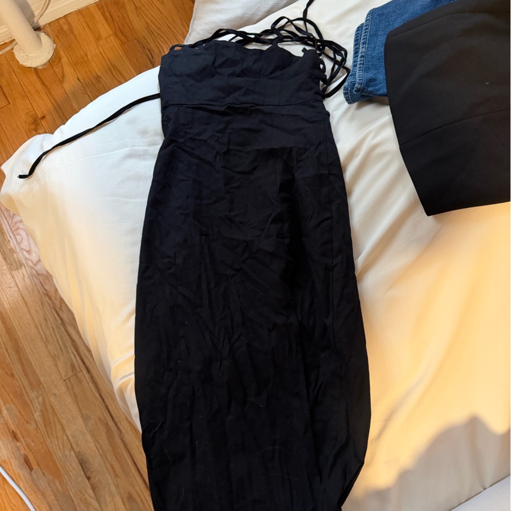 Black Strappy Midi Dress